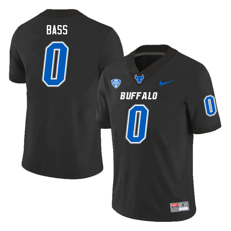 Buffalo Bulls #0 Jaylon Bass College Football Jerseys Stitched Sale-Black